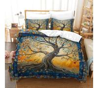 VUDBELAFC Duvet Cover Set Tree of Life 4 Bed Cover Kids And Adults Bedroom, 3D Bedding, Comforter Soft Microfiber 3 Pcs with Pillowcase And Zipper Closure King(220x240cm)