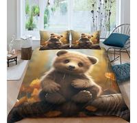 VUDBELAFC Grizzly Bear Duvet Cover Sets 3 PCS Hotel Quality Quilt Cover Bedding Set Bed Covers with Pillowcases with Zipper Closure Ultra Soft Hypoallergenic Microfiber King（220x240cm）