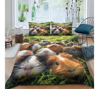 VUDBELAFC Guinea Pig Duvet Cover Set 3 PCS Hotel Quality Quilt Cover Bed Sets Bed Covers with Pillowcases with Zipper Closure Ultra Soft Hypoallergenic Microfiber Double（200x200cm）
