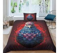 VUDBELAFC Wild Pigeon3 Pieces Duvet Cover,3D Printed Bedding Set,Pillowcases,Microfiber Quilt Cover Easy Care Anti-Allergic Soft And Smooth for Kid Teens Boys And Girls Man Single（135x200cm）