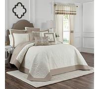Vue Bensonhurst Modern Farmhouse Medallion Bed Spread, California King, Ivory