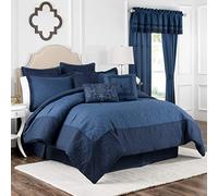 Vue Bensonhurst Modern Farmhouse Medallion Bed Spread, Queen, Blue