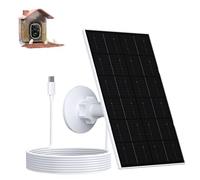VUEBEE 4W Solar Panel for Bird Feeder Camera, USB-C Charging Cable with Micro USB Adapter, IP66 Waterproof, 360° Adjustable Mount, 9.8FT Cable