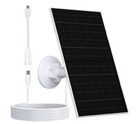 VUEBEE 7W Solar Panel Compatible with EufyCam, USB-C & Micro USB Solar Charger for 5V Battery Security Cameras, Weatherproof with Rubber Plug, 360° Adjustable Mount, 9.8ft Charging Cable