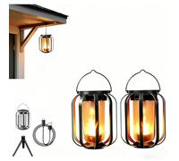 Vueeze Eternal Witchfire Lantern|Hanging Solar Outdoor Waterproof Lantern ，Outdoor Solar Flickering Flame Lanterns, have4 Lighting Modes & Tripod, for Yard, Garden, Table Decor (2)