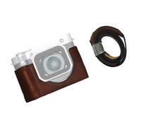 VueFoto GFX100RF Leather Case Kit for FUJIFILM, Including Leather Case with Shoulder Strap, Small Flap for Battery Access, Lightweight & Tripod-Mountable via 1/4"-20 Screw (Brown)