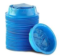 Vueinrg 25 Pcs 1000ml Vomit Bags with Ring Barf Bags Car Children's Vomiting Bag with Mouthpiece Nausea Bag High Density Disposable Emesis Bag Sick Bags for Travel Airplane Hospital (Blue)