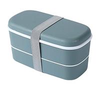 Vueqkueg Bento Box 2 Tier Insulated Lunch Box with Built In Tableware Green | Two tier design keeps meals organized; includes built in tableware, compact form, and safe PP material for daily lunches.