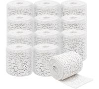 Vueqkueg Plaster Bandages for Crafts 5 cm x 270 cm 12 Roll Pack, Belly Cast | Quick set in about 5 minutes, allowing you to move or transport projects after 30 minutes for streamlined crafting.