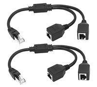 Vueqkueg RJ45 Ethernet Splitter Cable Gift Idea for Tech Enthusiasts Gift | Gift idea for tech lovers: two-port extension, Cat5-7 compatibility, 25 cm length, includes two cables.