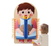 Vuggdt Button Board,Basic Life Skills Board - Learn to Zip, Lace and Buckle, Educational Wood Toy For Daycare Car Play Kindergarten Travel Home Preschool