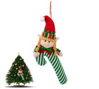 Vuggdt Candy Christmas Ornaments | Candy Cane Plush Ornaments for Christmas Tree,Green Hat Doll Pendant for Car Rearview Hallway Yard Doorknob Workplace Bedroom Garden Front Door