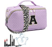 Vuggdt Chenille Letters Cosmetic Bag | Large Capacity Portable Waterproof Makeup Bag | Woven Multi-Purpose Toiletry Bag for Birthday Holiday Christmas