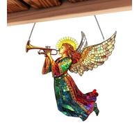 Vuggdt Christmas Acrylic Sun Catcher,Stained Glass Effect Holiday Ornament - Christmas Tree Decoration Sun Catcher Ornaments, Collectible Christmas Ornaments, Indoor Window Decor