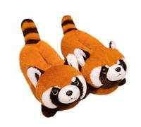 Vuggdt Panda Plush Slippers | Funny Animal Fuzzy Slippers For Women | Red Panda Fox Winter Warm Home Slippers | Slip On Plush Comfy Slippers For Indoor Outdoor