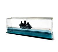 Vuggdt Unsinkable Boat In A Box, Pirate Acrylic Cruise Ship Model, Fluid Drift Bottle Desktop Ornament, Black Pearl Cruise Ship Toy, Wavy Boat In A Box, Acrylic Art Craft Ornament For Home Decor