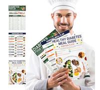 Vugttuon 3 PCS Diabetes Food List & Meal Planner Diabetic Food List Wall Charts Diabetic Food Chart, Laminated Meal Planner For Grocery Foods Nutrition For Wall