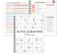 Vugttuon Adhd Cleaning Planner,Adhd Cleaning And Organizing Planner,Cleaning Schedule And Checklist Organizer, Daily Weekly Monthly Household Bundle Household