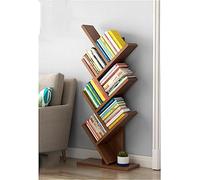 VUIKLCty Bookcase book shelf Tree-shaped Bookshelf, Large-capacity Bookcase Storage Display Cabinet, T-shaped Shelf for Home Bedroom Office(6 layers teak color straight section)