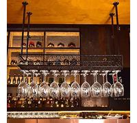 VUIKLCty Ceiling Hanging Display Rack, Adjustable Height, Metal Wine Bottle Rack, Restaurant/bar/home Decoration Storage Rack (size: 120Cm)(100cm)