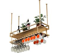VUIKLCty Ceiling Shelf Suspension Rack Gold, Ceiling Floating Rack 2-layer Iron Wine Rack, Storage Rack And Display Rack (120 * 27 * 80Cm)(80 * 27 * 80cm)