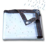 VUIKLCty Clear Waterproof Tarps Outdoor Transparent Tarpaulin Plastic Rainproof Tarp Cover With Grommets(4 * 8m)
