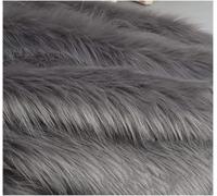 VUIKLCty Extra Wide 170x50cm Half Metre Thickened Faux Fox Fur Fabric, Soft And Luxurious Real Hair Shaggy Blanket For Indoor Decoration Craft DIY Sewing Costume Jacket Cosplay(Dark Grey)