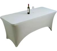 VUIKLCty Fitted Rectangular Stretch Tablecloth, Machine Washable, Ideal For Parties, Banquets And All Kinds Of Events(Light Gray,6FT 183x76cm)