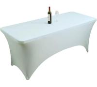 VUIKLCty Fitted Rectangular Stretch Tablecloth, Machine Washable, Ideal For Parties, Banquets And All Kinds Of Events(Light Blue,4FT 122x76cm)