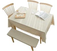 VUIKLCty Floral Printed Cotton Linen Rectangle Tablecloth Pastoral Home Kitchen Dining Wedding Table Cover(140 * 160cm)