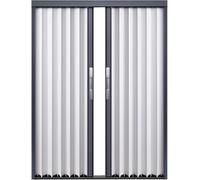 VUIKLCty Folding Door Partitions Folding Door Accordion Door Room Divider on Track Grey Door Frame and White Aluminum Panel Accordion Sliding Door Privacy Panels(62x80in(161x203cm))