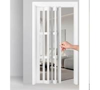 VUIKLCty Folding Door Partitions Internal Doors Aluminum Accordion Folding Door with Lock and Key Hallway Room Divider Door Privacy Panels(62x80in(161x203cm))