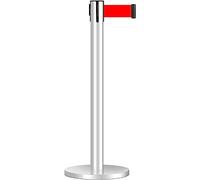 VUIKLCty Heavy Duty Crowd Control Stanchion Post Isolation Belt Telescopic Belt One Meter Line Bank Line Guardrail Stainless Steel Security Cordon(3m)