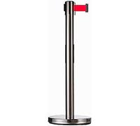 VUIKLCty Heavy Duty Crowd Control Stanchion Post Thickened Stainless Steel Guardrail Isolation Belt Railing Seat Queuing Column Warning Fence Telescopi(5m)