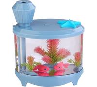 VUIKLCty Humidifiers Creative Fish Tank Portable Mini Air Humidifier Diffuser Colorful Night Light USB Mini Mist Maker 460ML Water Diffuser Mute Sprayer(C)
