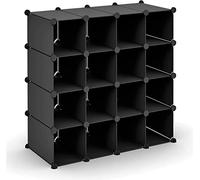 VUIKLCty Layered Shelf Combination Storage Living Room Bookcase Bookcase Storage And Sorting Rack Folding Wardrobe(Schwarz)