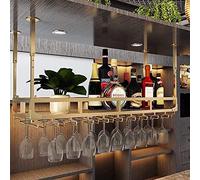 VUIKLCty Metal Ceiling Wine Rack, Height Adjustable, Glass Rack, Bottle Rack, Display Rack Storage Rack, Suitable For Bars, Restaurants, And Kitchens(80cm)