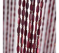 VUIKLCty Natural Wood Beads Curtains Bamboo Beads Curtains Summer Hanging Beads Blinds Screen Window Panels Beaded Curtains Partitions Wardrobe Door Room Curtains(70 strands (110x200cm))