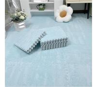 VUIKLCty Plush Foam Floor Mat 20 Pcs 10mm Thick Puzzle Area Rug Foam Tiles Interlocking Carpet Squares Fluffy Play Mat(Light Blue,12x12inch)