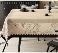 VUIKLCty PVC Table Cloth Rectangle Plastic Desktop Cover Solid Colour Kitchen Counter Decorations(Beige Color,100x160 cm)