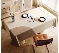 VUIKLCty PVC Table Cloth Rectangle Plastic Desktop Cover Solid Colour Kitchen Counter Decorations for Outdoor Garden Party(Braun,80x120 cm)