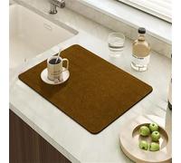 VUIKLCty Solid-Color Dish Drying Mat/Kitchen Counter Drain Mat Absorbent, Non-Slip, Washable, Quick-Drying(Braun,30x40cm)