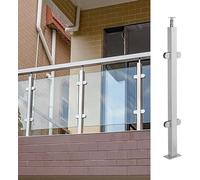 VUIKLCty Square Glass Panel Fixture, No Need To Drill Glass, Deck Railing/terrace Staircase/indoor Staircase Railing Column(Corner Post,105cm)