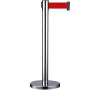 VUIKLCty Stanchions Heavy Duty Crowd Control Stanchion Post Movable Fence Guardrail Stainless Steel Railing Seat Bank Queuing Isolation Belt Movable Telescopic Be(5m)