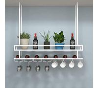 VUIKLCty Suspended Metal Wine Racks, Industrial Shelves, Bar And Restaurant Ceiling Partition Racks, Wine Glass Racks, Household Storage Racks(80cm)