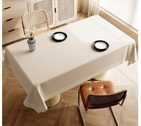 VUIKLCty Tablecloth Waterproof PVC Table Cloth Rectangle Plastic Desktop Cover Solid Colour Kitchen Counter Decorations(Light Brown,60x90 cm)