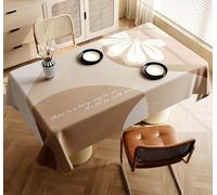 VUIKLCty Tablecloth Waterproof PVC Table Cloth Rectangle Plastic Desktop Cover Solid Colour Kitchen Counter Decorations(Dark Brown,140x200 cm)