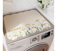 VUIKLCty Top Mats For Washing Machines And Dryers Featuring A Tulip Pattern; Washing Machine Top Mats For The Kitchen(Yellow Tulip Flowers,65x90cm)