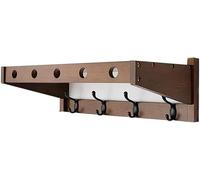 VUIKLCty Vintage Solid Wood Entry Wall Hanger, Clothes Hook Clothes Hanger Wall Mounted Clothes Hook with 4 Hooks