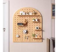 VUIKLCty Wall Control Pegboard Pegboard Combination Kit With Shelves Crafts Organization Peg Board Divider Wood Ornaments Display Pegboard For Bedroom Study(Braun,60x80cm)